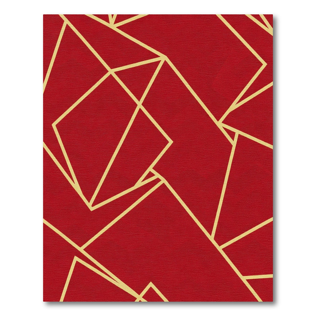 Crimson Yellow Geometric Angles Rug