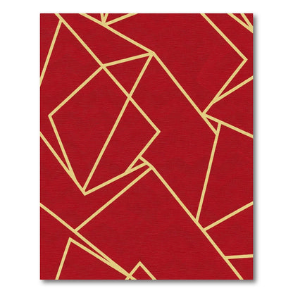 Crimson Yellow Geometric Angles Rug
