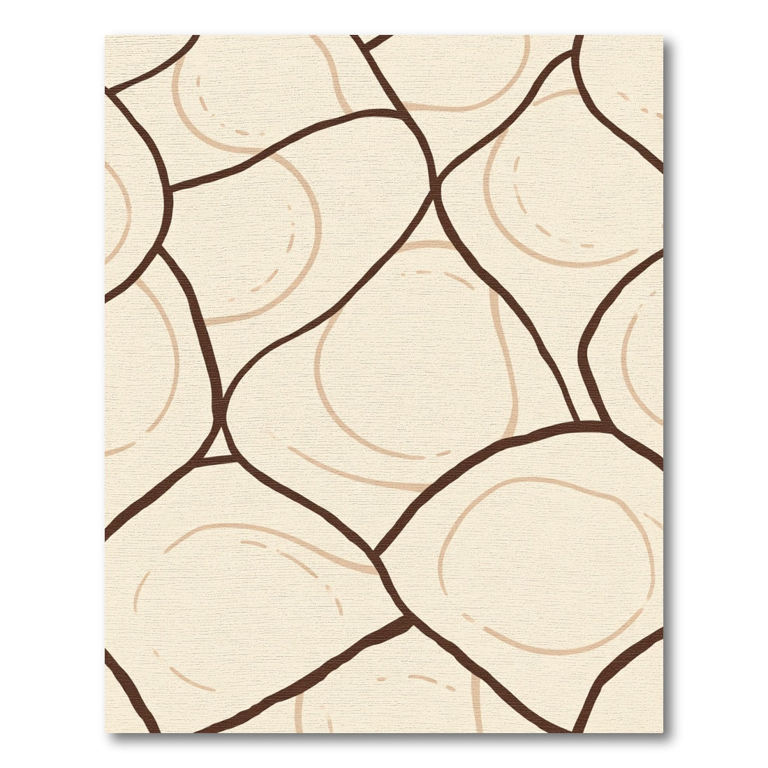 Abstract Organic Shapes Cream Brown Rug