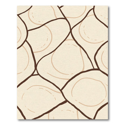 Abstract Organic Shapes Cream Brown Rug