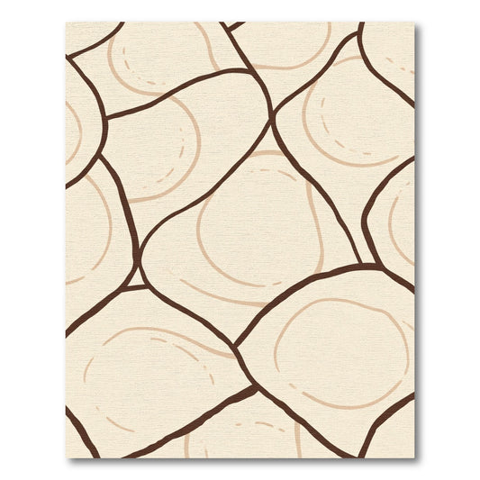 Abstract Organic Shapes Cream Brown Rug