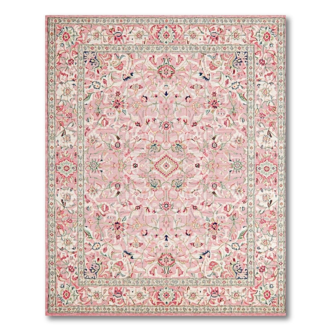 Blush Pink Floral Vintage No. 100 Area Rug