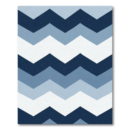 Navy Blue Chevron Stripes Rug