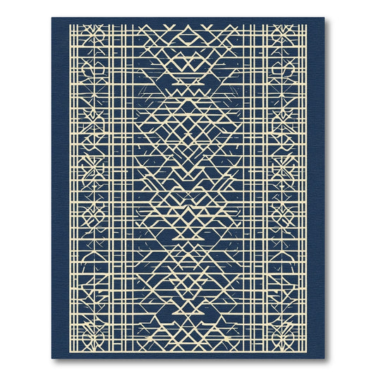Antique Ivory Lattice Geometric Rug