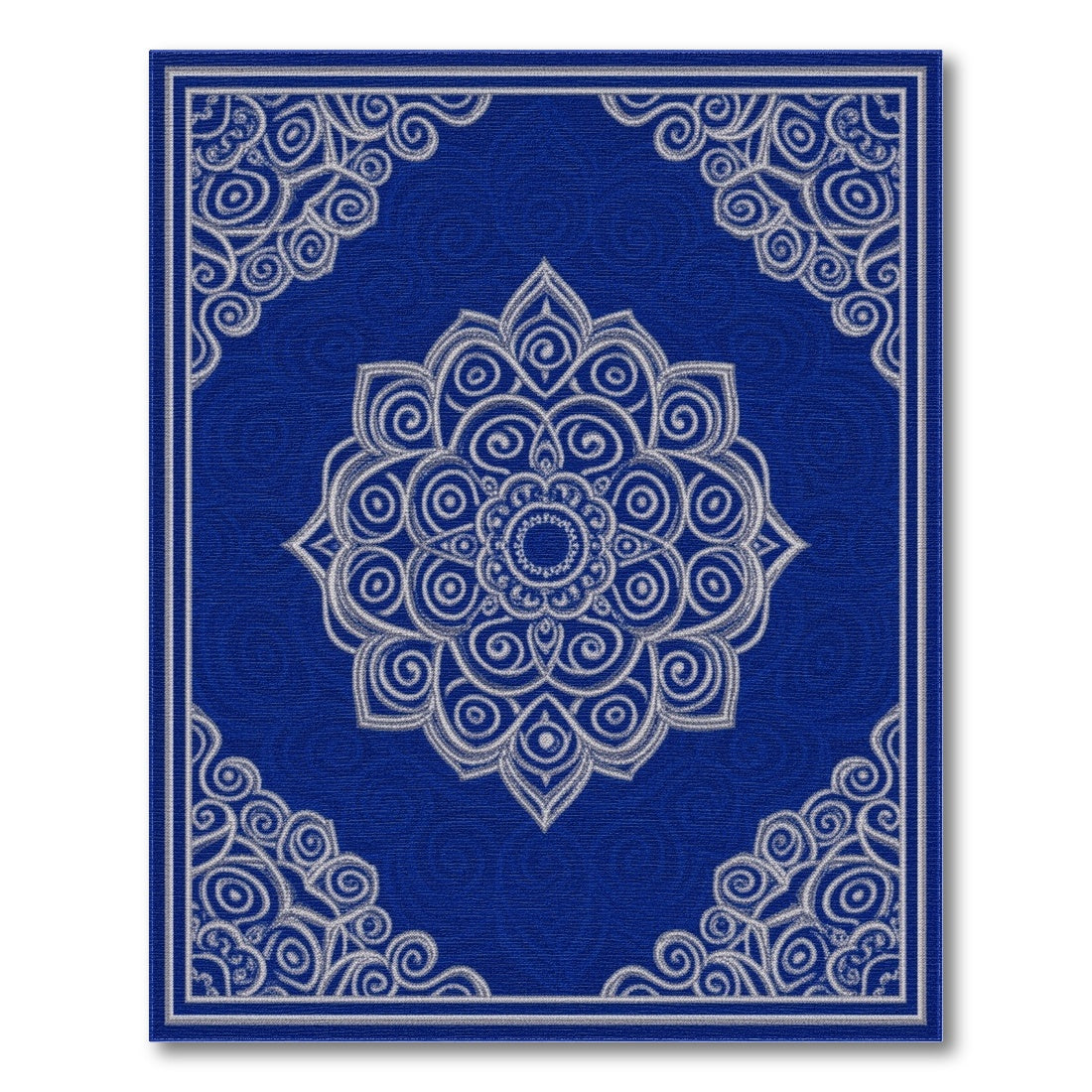 Blue Mandala Medallion Area Rug