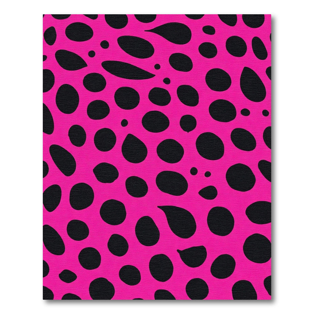Bright Pink Black Amoeba Dot Rug