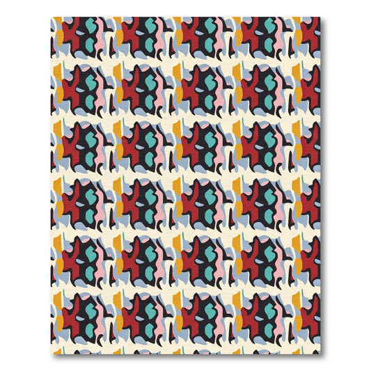 Abstract Organic Shapes Repeating Arrangement Rug