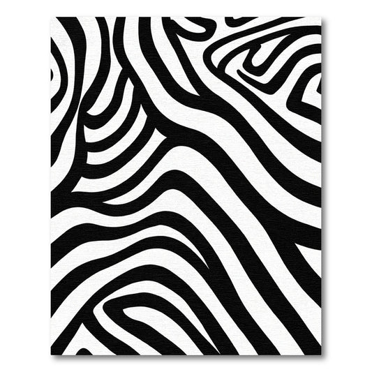 Bold Black White Swirl Stripes Rug