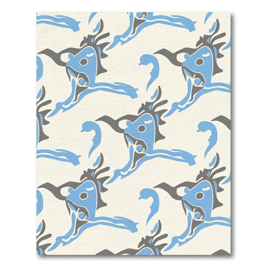 Abstract Blue Gray Creature Repeat Rug