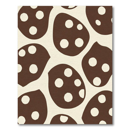 Organic Brown Polka Dot Shapes Rug