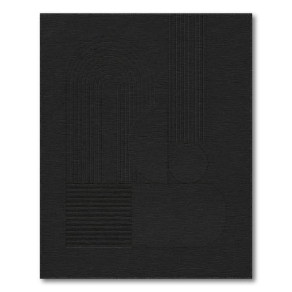 Black Geometric Arch Geometric Modern Area Rug