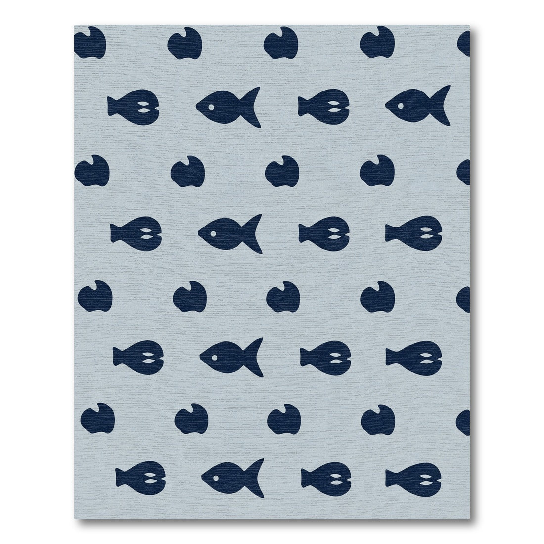 Navy Fish Midcentury Modern Aquatic Rug