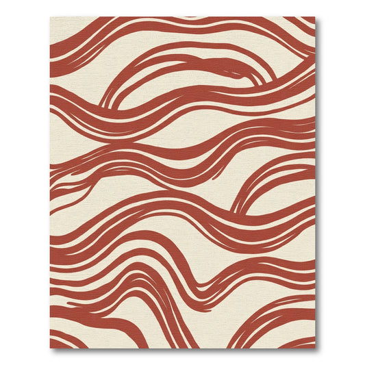 Crimson Flowing Swirls Rug