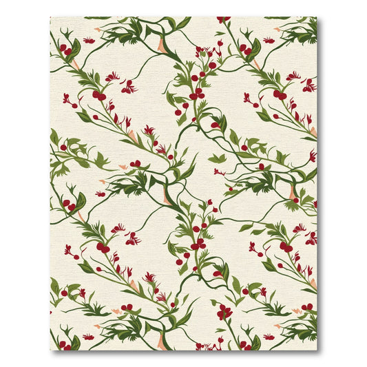Crimson Berry Vine Branch Rug