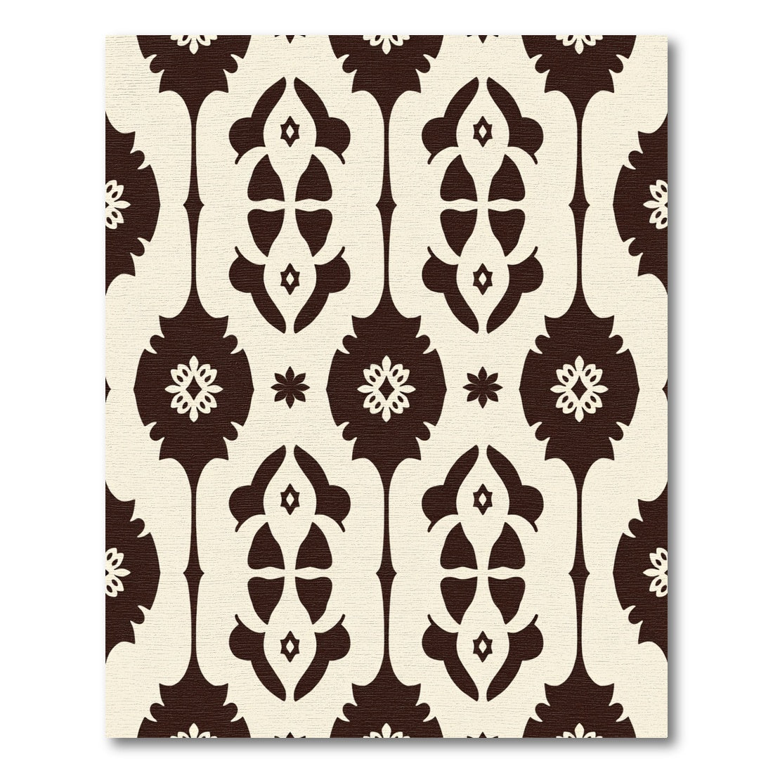 Sepia Damask Floral Arch Rug