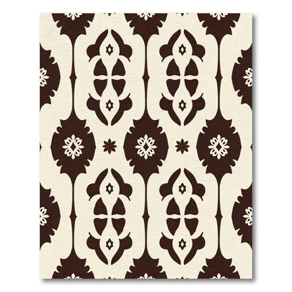 Sepia Damask Floral Arch Rug