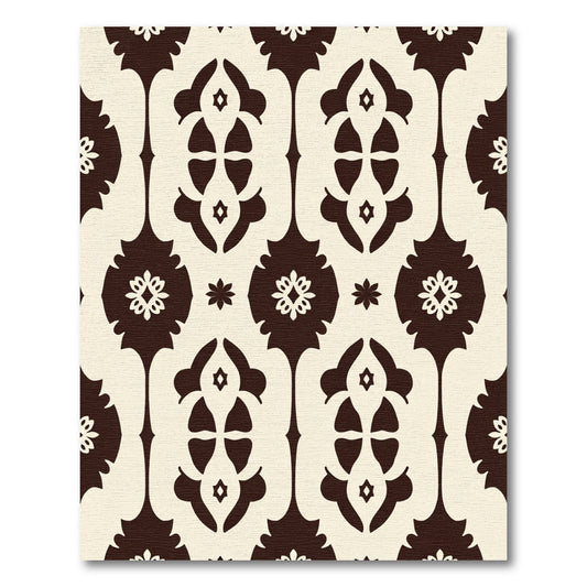 Sepia Damask Floral Arch Rug