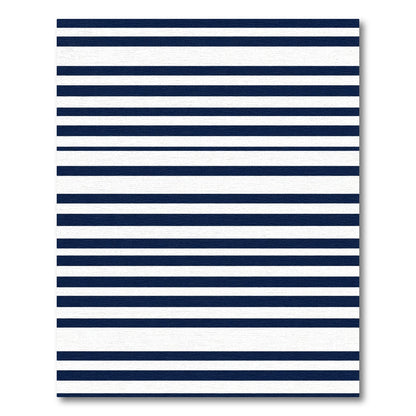Navy White Parallel Lines Rug