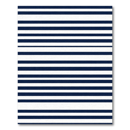 Navy White Parallel Lines Rug
