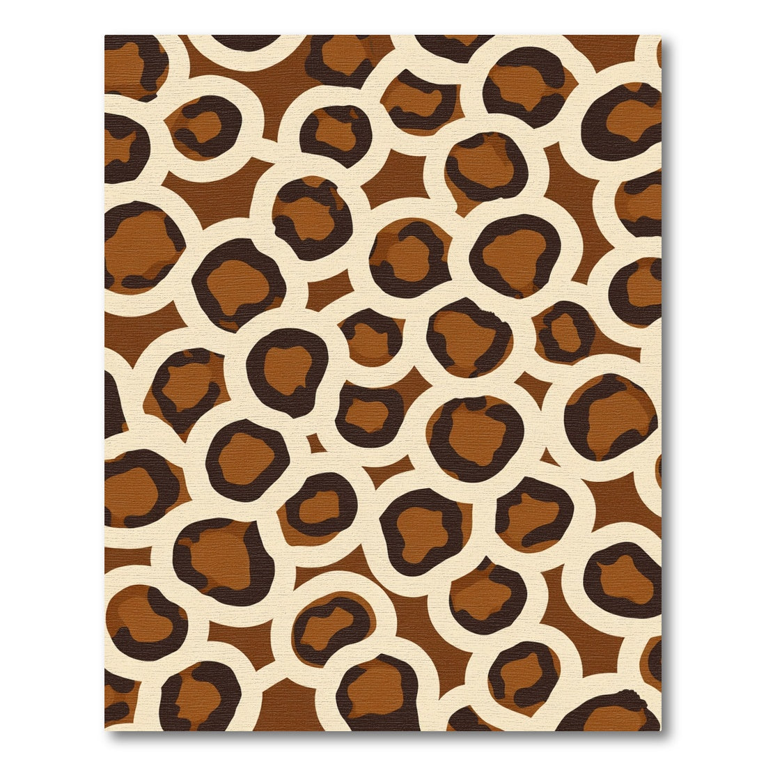 Brown Cream Leopard Circlets Rug