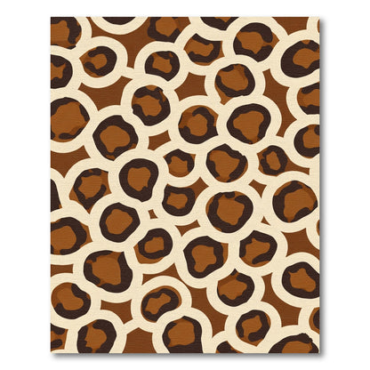 Brown Cream Leopard Circlets Rug
