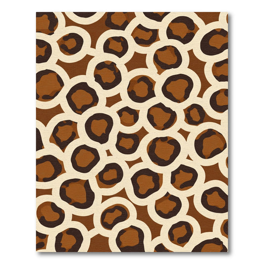Brown Cream Leopard Circlets Rug