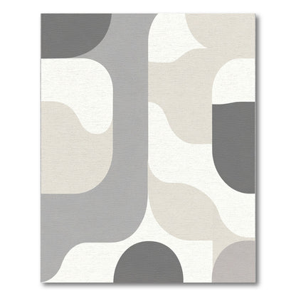 Neutral Tone Abstract Organic Forms Rug