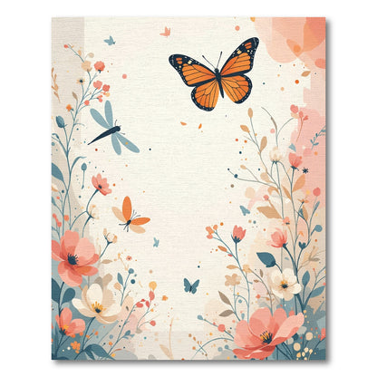 Whimsical Orange Butterfly Garden Rug