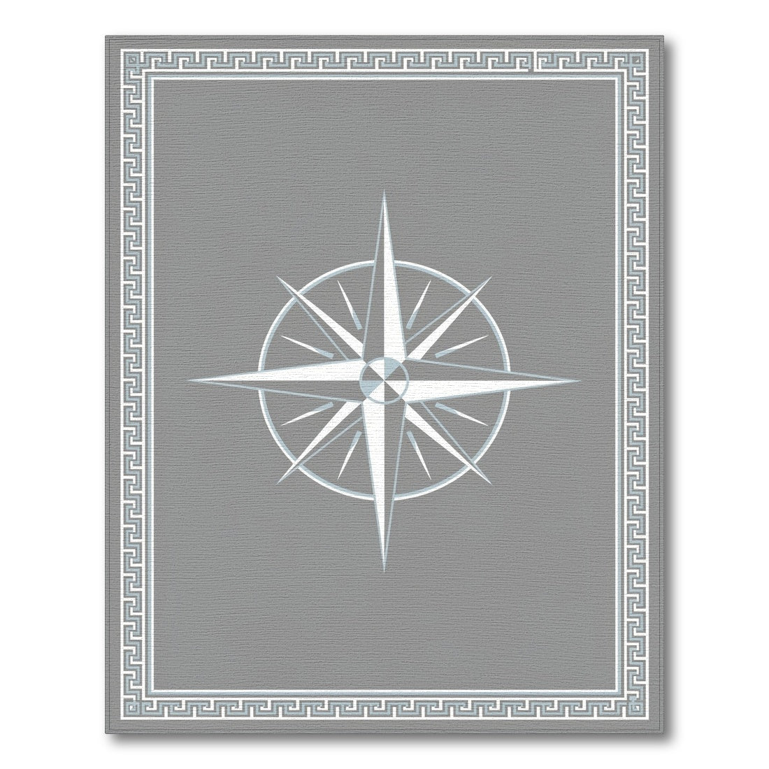 Grey Compass Rose Geometric Area Rug