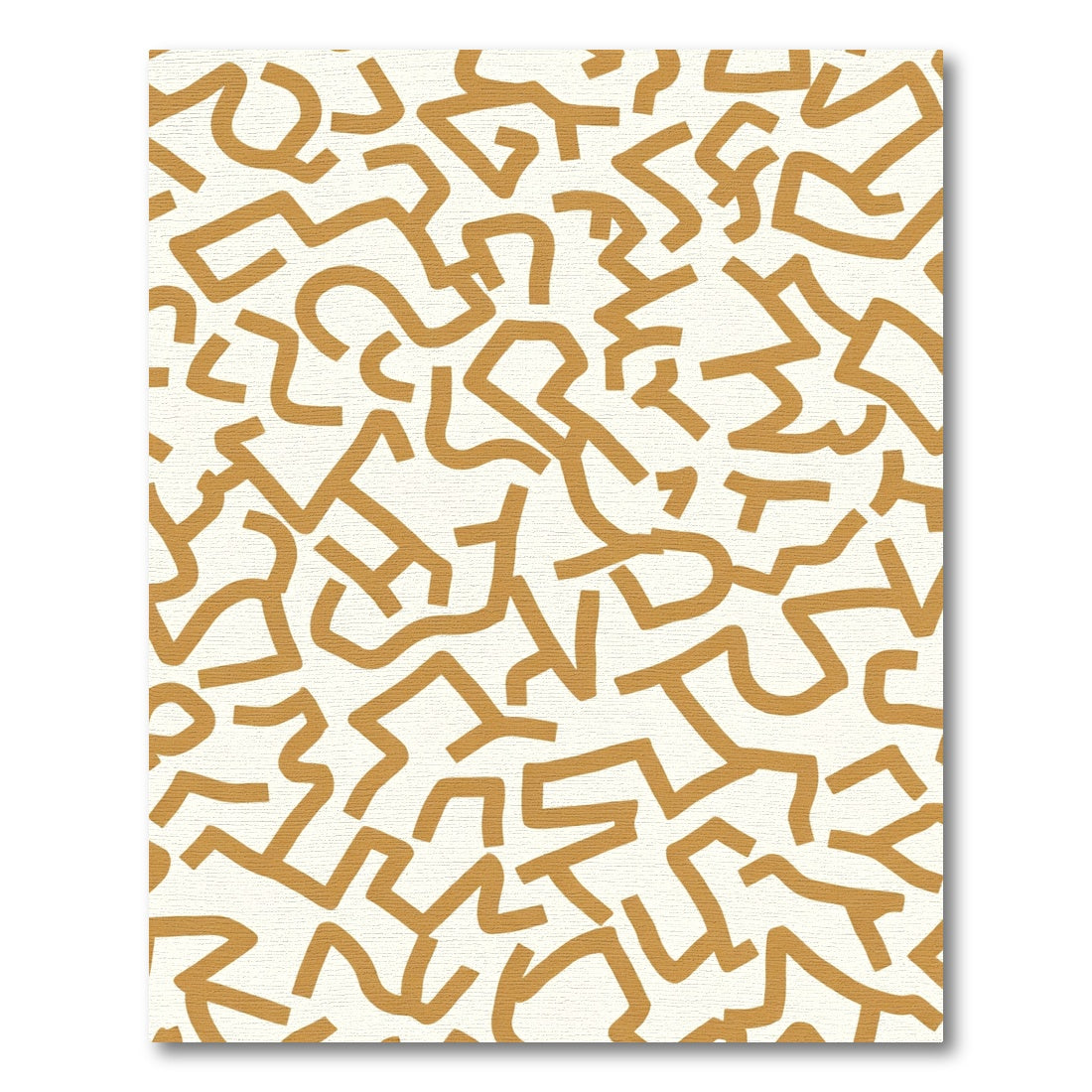 Golden Abstract Twists Rug