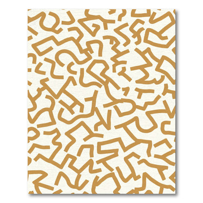 Golden Abstract Twists Rug
