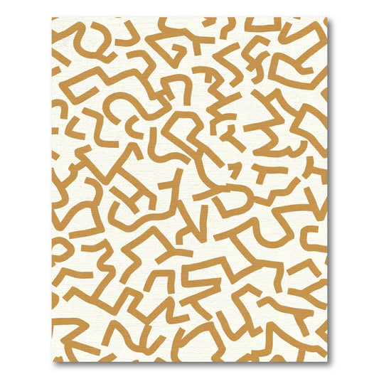 Golden Abstract Twists Rug