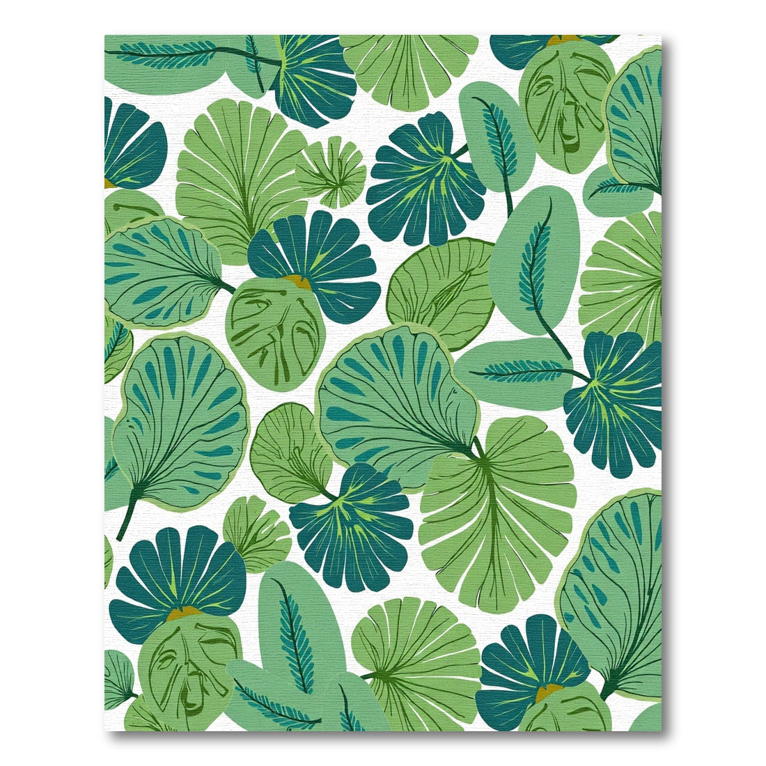 Lush Tropical Green Leaf Arrangement Rug