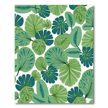 Lush Tropical Green Leaf Arrangement Rug