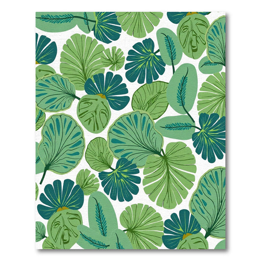 Lush Tropical Green Leaf Arrangement Rug