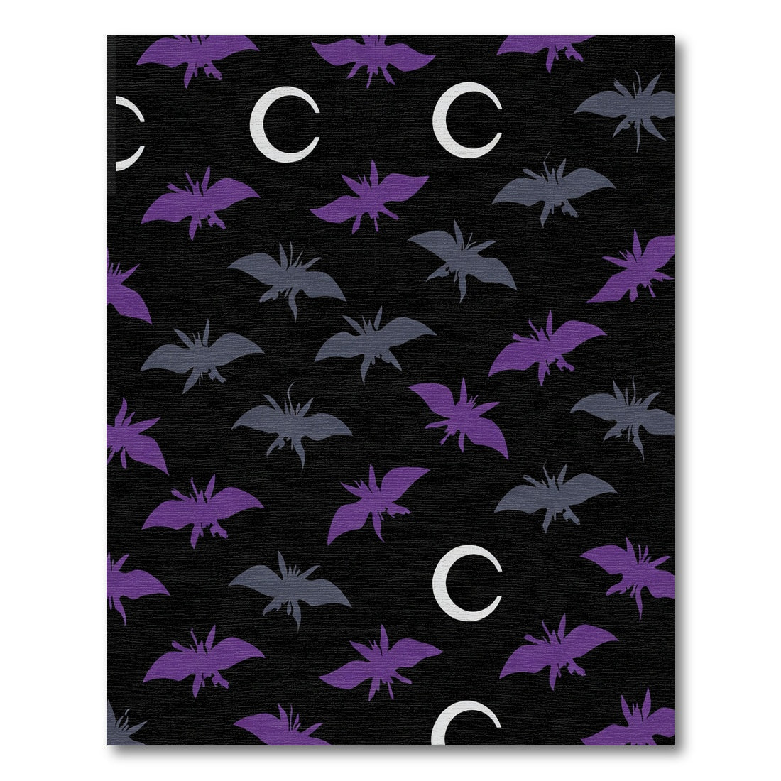 Purple Gray Bat Crescent Moon Rug