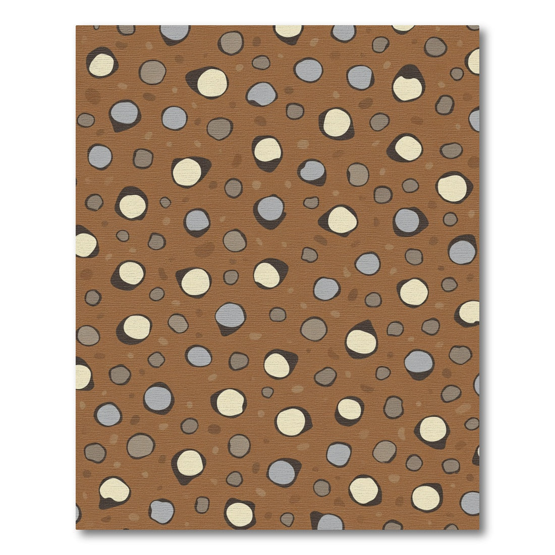 Brown Earthy Stone Cluster Round Rug