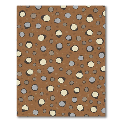 Brown Earthy Stone Cluster Round Rug