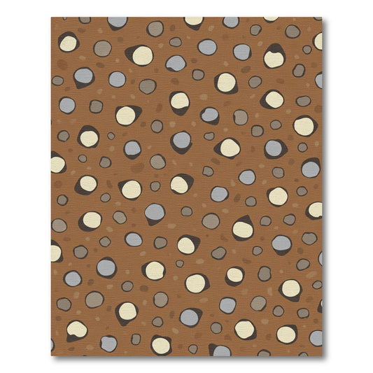 Brown Earthy Stone Cluster Round Rug