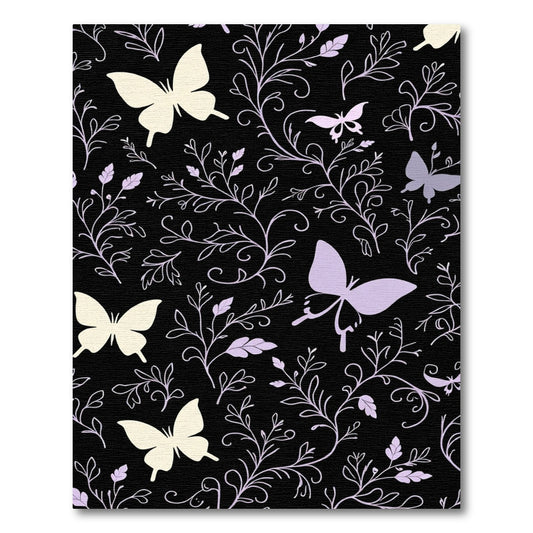 Whimsical Pastel Butterfly Floral Garland Rug