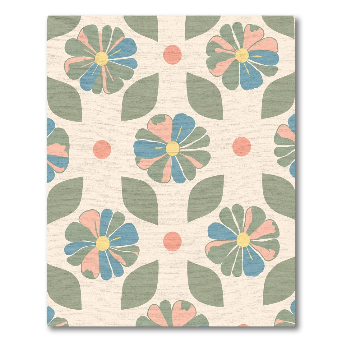 Pastel Floral Leaf Burst Rug