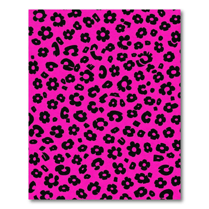 Hot Pink Floral Leopard Mix Rug