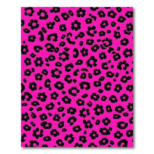 Hot Pink Floral Leopard Mix Rug