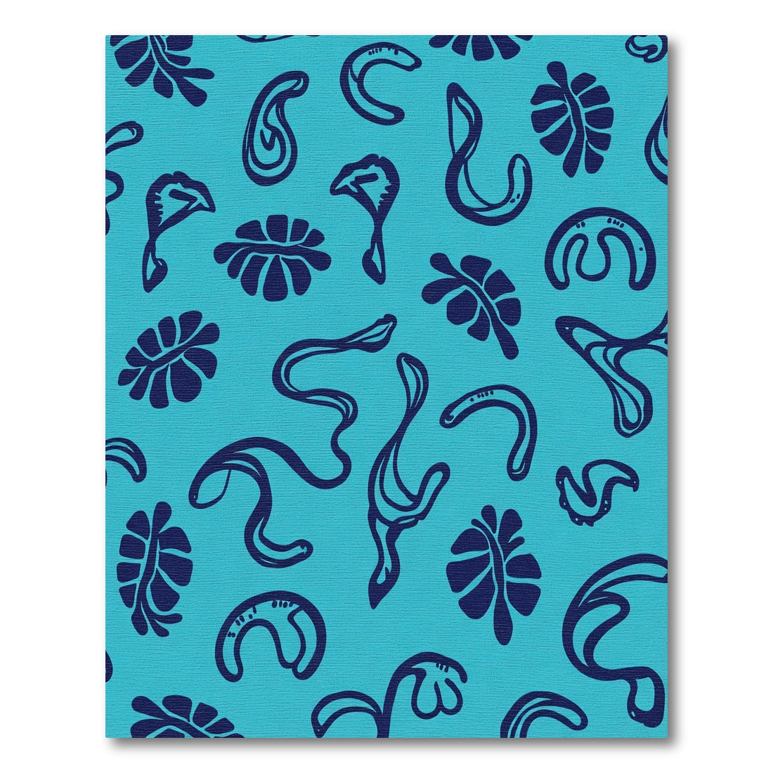Turquoise Navy Organic Abstract Shapes Rug