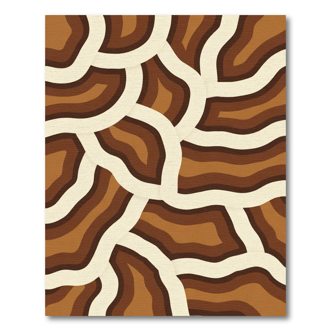 Organic Earthy Tone Layered Curves Rug