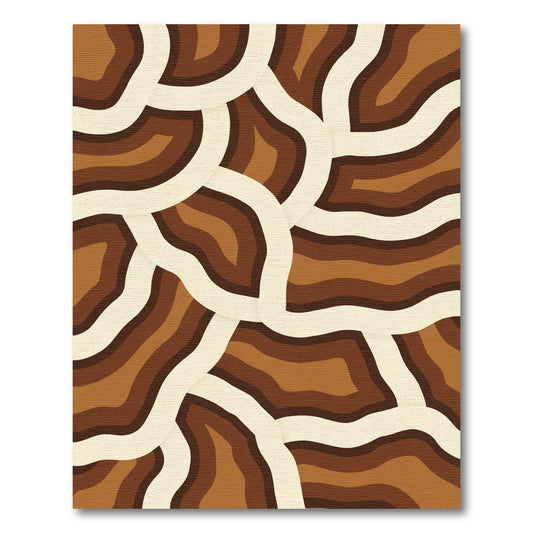 Organic Earthy Tone Layered Curves Rug