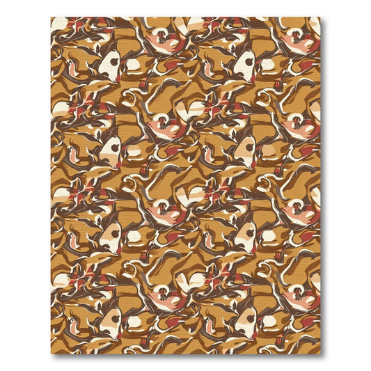 Earthy Tones Whimsical Animal Collage Rug