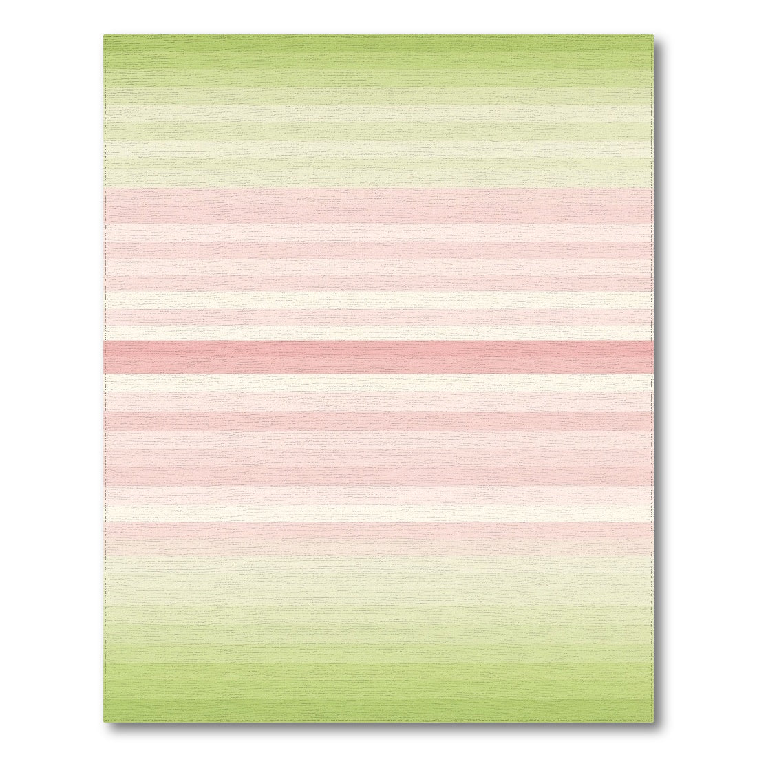 Pastel Pink Green Striped Washable Area Rug