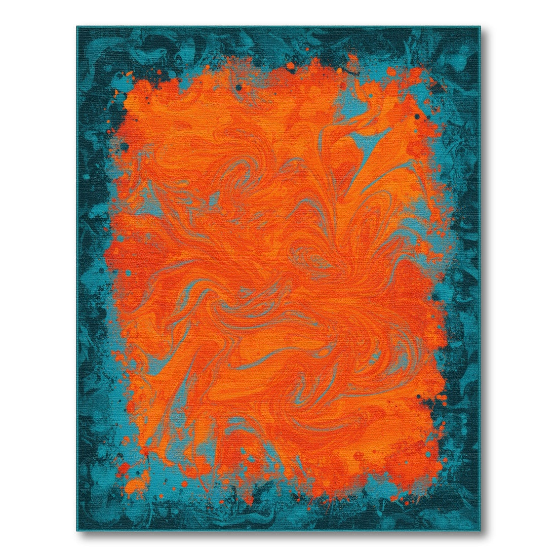 Vibrant Abstract Area Vibrant Orange Swirl Abstract Area Rug