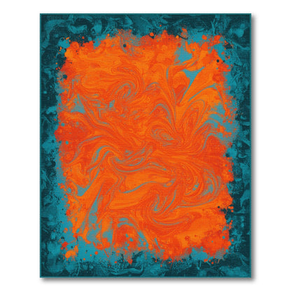 Vibrant Abstract Area Vibrant Orange Swirl Abstract Area Rug
